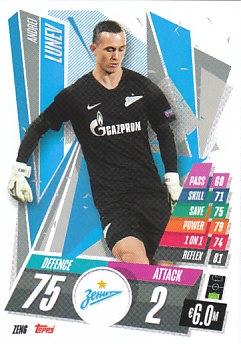 Andrei Lunev Zenit Petersburg 2020/21 Topps Match Attax CL #ZEN06